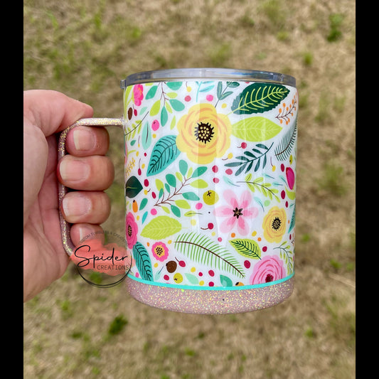 12oz camper mug; Bright Floral